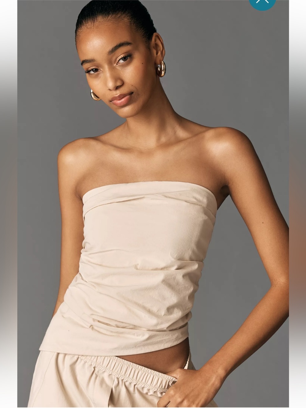 Maeve Strapless Ruched Top Small